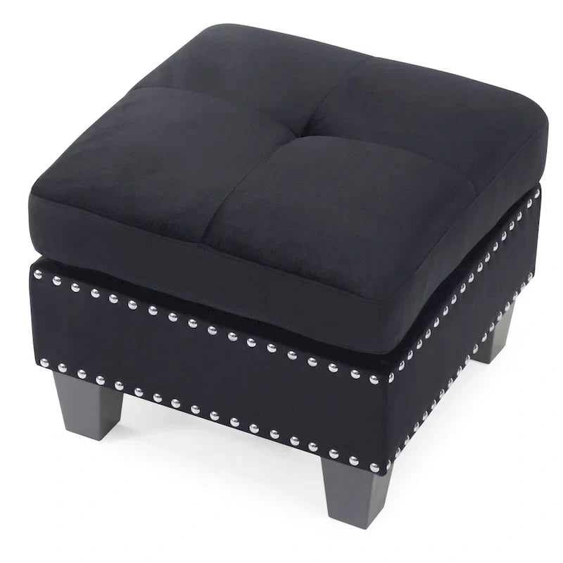 Poufs en velours touffeté Copper Grove Meharrize