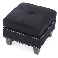 Poufs en velours touffeté Copper Grove Meharrize