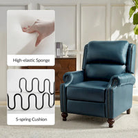Lot de 2 Fauteuils Inclinables Gabriela en Cuir Véritable Milieu de Siècle Moderne avec Clous Décoratifs par HULALA HOME