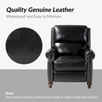 Lot de 2 Fauteuils Inclinables Gabriela en Cuir Véritable Milieu de Siècle Moderne avec Clous Décoratifs par HULALA HOME