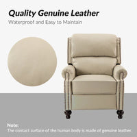 Lot de 2 Fauteuils Inclinables Gabriela en Cuir Véritable Milieu de Siècle Moderne avec Clous Décoratifs par HULALA HOME