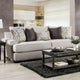 Canapé Bule transitionnel en tissu gris clair capitonné à clous avec coussins par Furniture of America