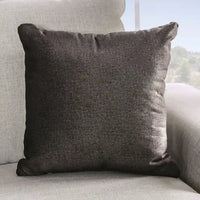 Canapé Bule transitionnel en tissu gris clair capitonné à clous avec coussins par Furniture of America