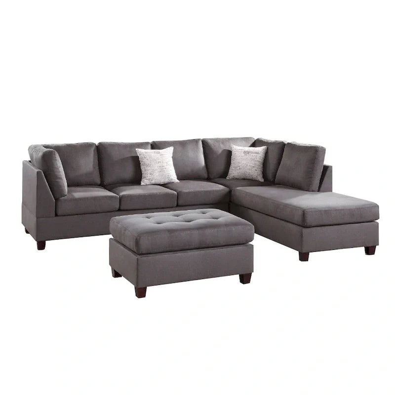 Ensemble Canapé Sectionnel 3 Pièces en Microfibre