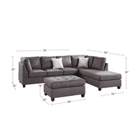 Ensemble Canapé Sectionnel 3 Pièces en Microfibre