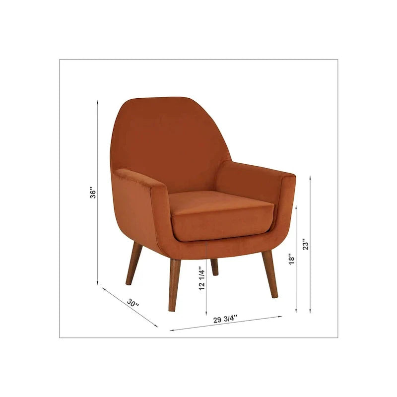 Fauteuil en velours Adrian Mid-Century par Greyson Living
