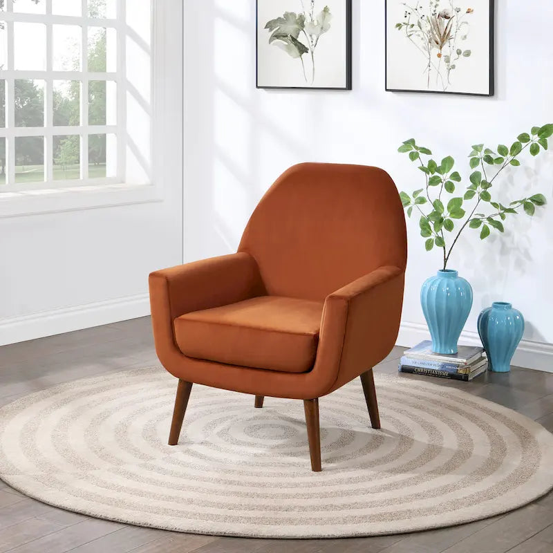 Fauteuil en velours Adrian Mid-Century par Greyson Living
