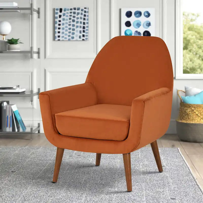 Fauteuil en velours Adrian Mid-Century par Greyson Living