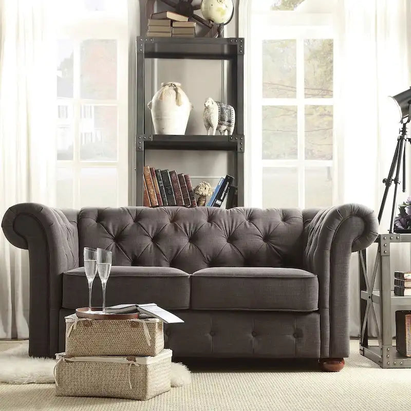Causeuse Chesterfield Capitonnée à Accoudoirs Enroulés Knightsbridge par iNSPIRE Q Artisan