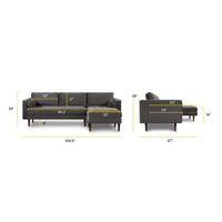 Poly & Bark Napa Canapé sectionnel droit en tissu 104.5