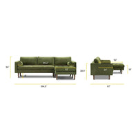 Poly & Bark Napa Canapé sectionnel droit en tissu 104.5