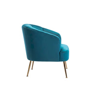 Porthos Home Skye - Fauteuil d'appoint capitonné en velours avec pieds chromés