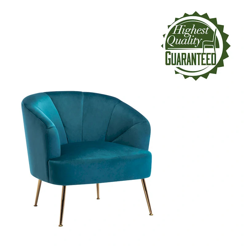 Porthos Home Skye - Fauteuil d'appoint capitonné en velours avec pieds chromés