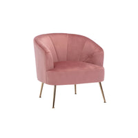 Porthos Home Skye - Fauteuil d'appoint capitonné en velours avec pieds chromés