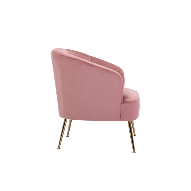 Porthos Home Skye - Fauteuil d'appoint capitonné en velours avec pieds chromés