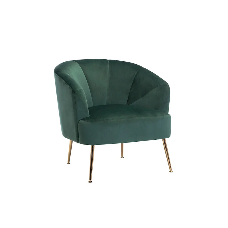Porthos Home Skye - Fauteuil d'appoint capitonné en velours avec pieds chromés