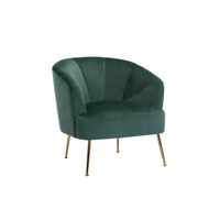 Porthos Home Skye - Fauteuil d'appoint capitonné en velours avec pieds chromés