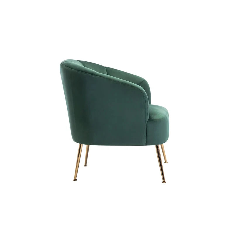 Porthos Home Skye - Fauteuil d'appoint capitonné en velours avec pieds chromés