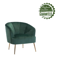Porthos Home Skye - Fauteuil d'appoint capitonné en velours avec pieds chromés