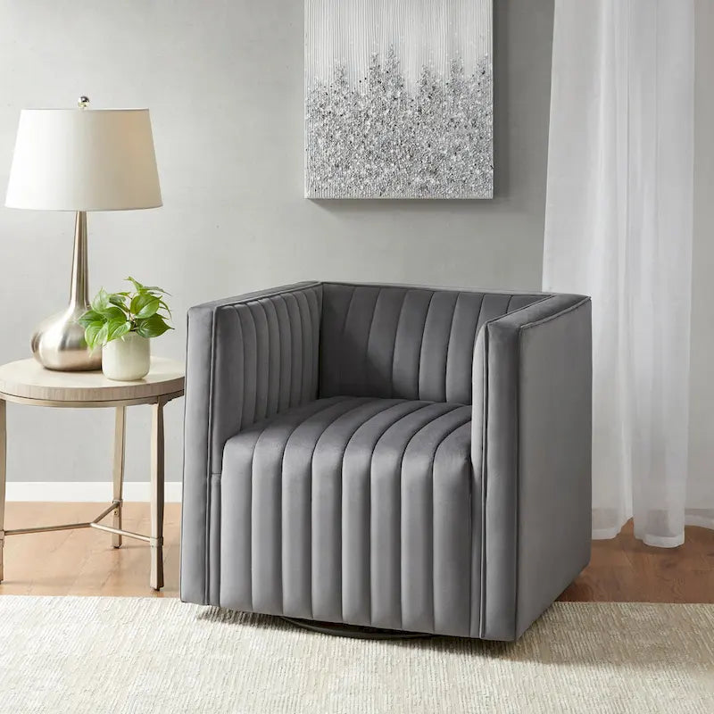 Fauteuil pivotant capitonné Madison Park Gayley