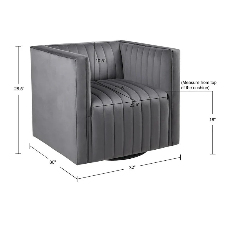 Fauteuil pivotant capitonné Madison Park Gayley