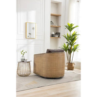 Fauteuil pivotant, fauteuil de salon rond et confortable, fauteuil club pivotant à 360 degrés, fauteuil de loisirs