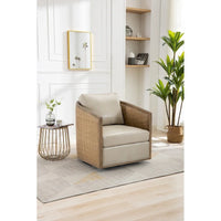 Fauteuil pivotant, fauteuil de salon rond et confortable, fauteuil club pivotant à 360 degrés, fauteuil de loisirs