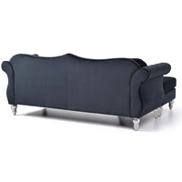 Canapé d'angle chesterfield en velours Hollywood de 81 po avec 2 coussins décoratifs – 81L x 35W x 34H