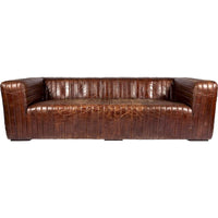 Canapé en cuir moderne Aurelle Home Caolo à coutures matelassées