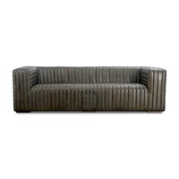 Canapé en cuir moderne Aurelle Home Caolo à coutures matelassées