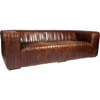 Canapé en cuir moderne Aurelle Home Caolo à coutures matelassées