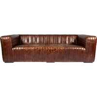 Canapé en cuir moderne Aurelle Home Caolo à coutures matelassées