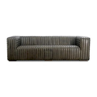 Canapé en cuir moderne Aurelle Home Caolo à coutures matelassées
