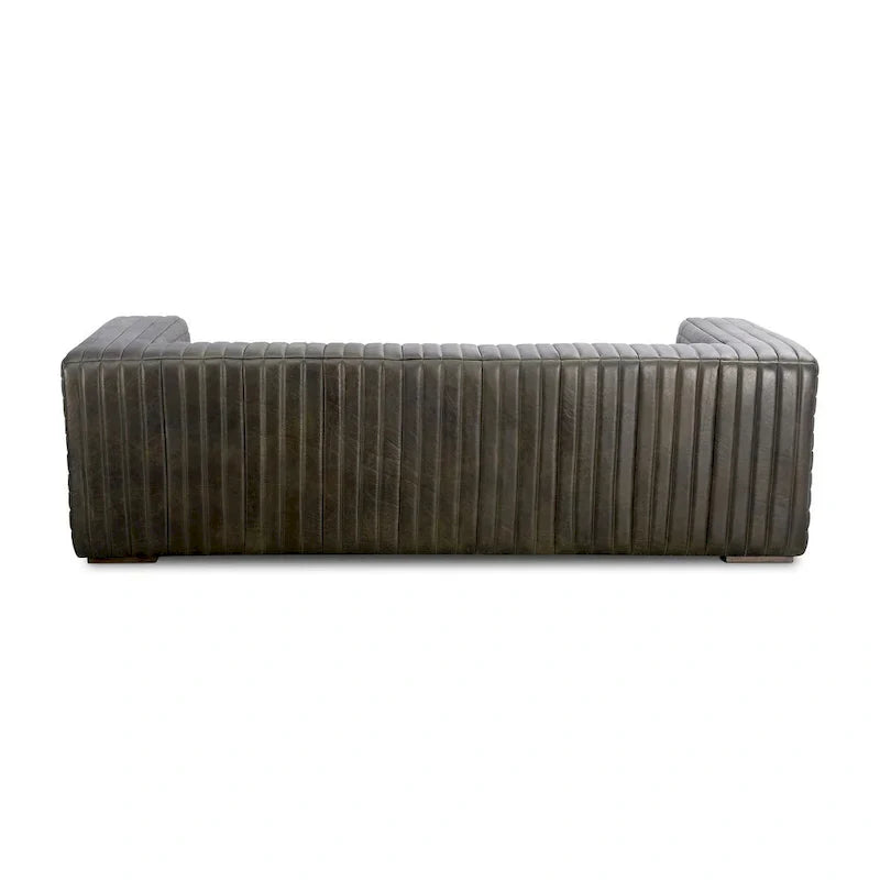 Canapé en cuir moderne Aurelle Home Caolo à coutures matelassées