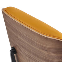 Ensemble Fauteuil et Ottoman en Cuir Véritable Style Mid-Century Moderne