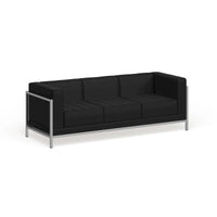 Canapé modulable LeatherSoft avec assise matelassée et capitonnée et cadre enveloppant - 79L x 28,75P x 27,25H