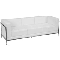Canapé modulable LeatherSoft avec assise matelassée et capitonnée et cadre enveloppant - 79L x 28,75P x 27,25H