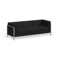 Canapé modulable LeatherSoft avec assise matelassée et capitonnée et cadre enveloppant - 79L x 28,75P x 27,25H