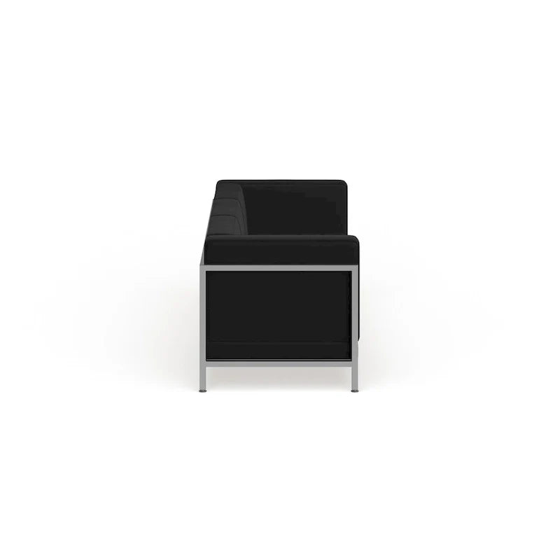 Canapé modulable LeatherSoft avec assise matelassée et capitonnée et cadre enveloppant - 79L x 28,75P x 27,25H