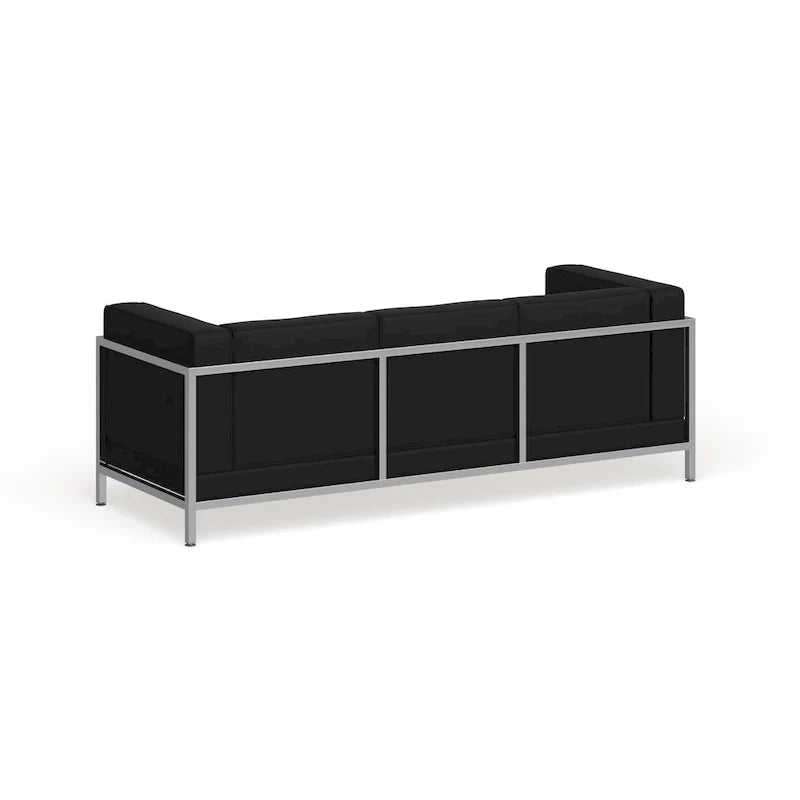 Canapé modulable LeatherSoft avec assise matelassée et capitonnée et cadre enveloppant - 79L x 28,75P x 27,25H