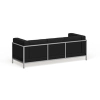 Canapé modulable LeatherSoft avec assise matelassée et capitonnée et cadre enveloppant - 79L x 28,75P x 27,25H