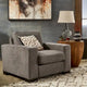 Chaise double face Ashton Grey en tissu, garnie de duvet et de plumes, par iNSPIRE Q Artisan
