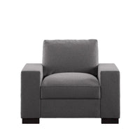 Chaise double face Ashton Grey en tissu, garnie de duvet et de plumes, par iNSPIRE Q Artisan