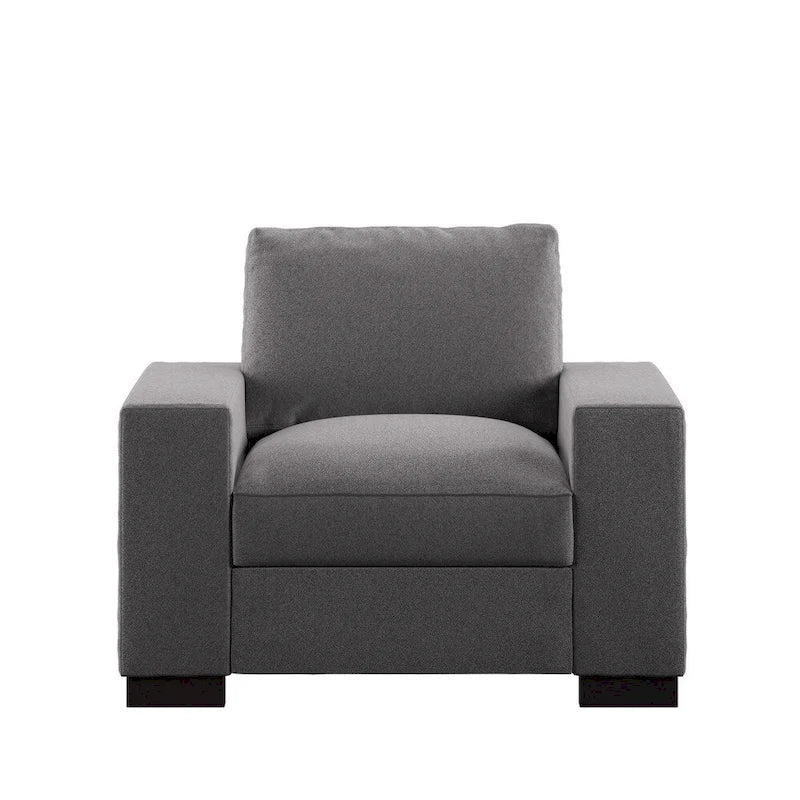 Chaise double face Ashton Grey en tissu, garnie de duvet et de plumes, par iNSPIRE Q Artisan