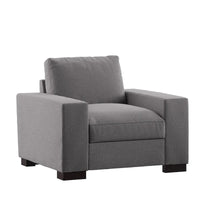 Chaise double face Ashton Grey en tissu, garnie de duvet et de plumes, par iNSPIRE Q Artisan