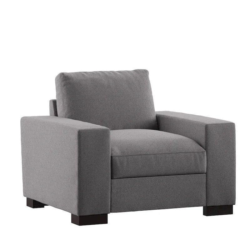 Chaise double face Ashton Grey en tissu, garnie de duvet et de plumes, par iNSPIRE Q Artisan