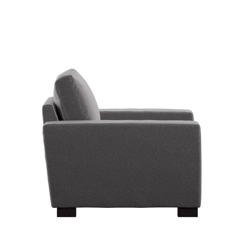 Chaise double face Ashton Grey en tissu, garnie de duvet et de plumes, par iNSPIRE Q Artisan
