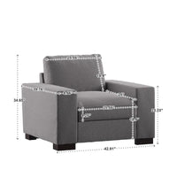Chaise double face Ashton Grey en tissu, garnie de duvet et de plumes, par iNSPIRE Q Artisan