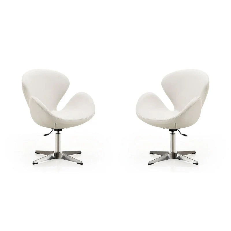 Manhattan Comfort Chaises pivotantes réglables en chrome (lot de 2)
