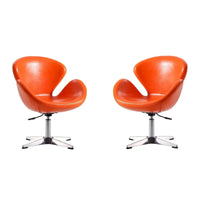 Manhattan Comfort Chaises pivotantes réglables en chrome (lot de 2)